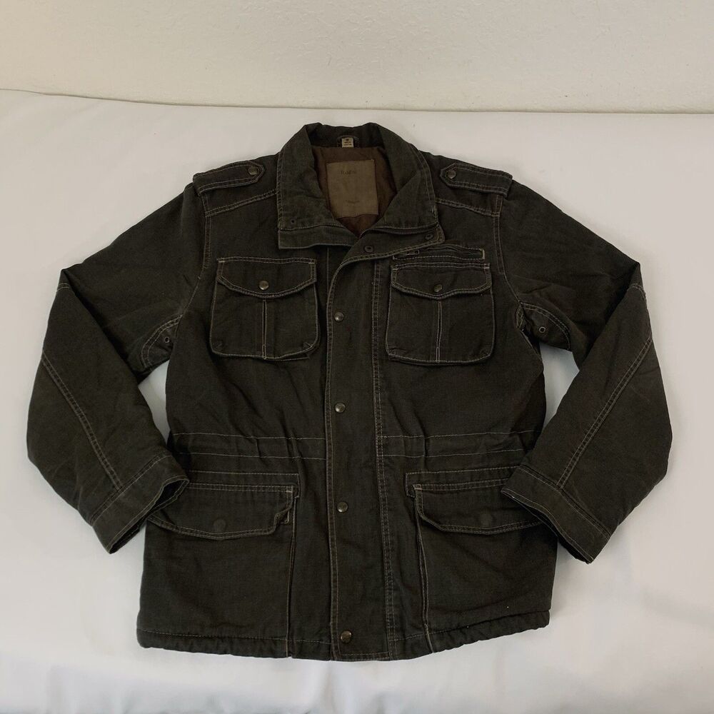 Rogue Coat Men‎ M Cargo Pocket Green Utility 100% Cotton Gorpcore Rugged Outdoor
